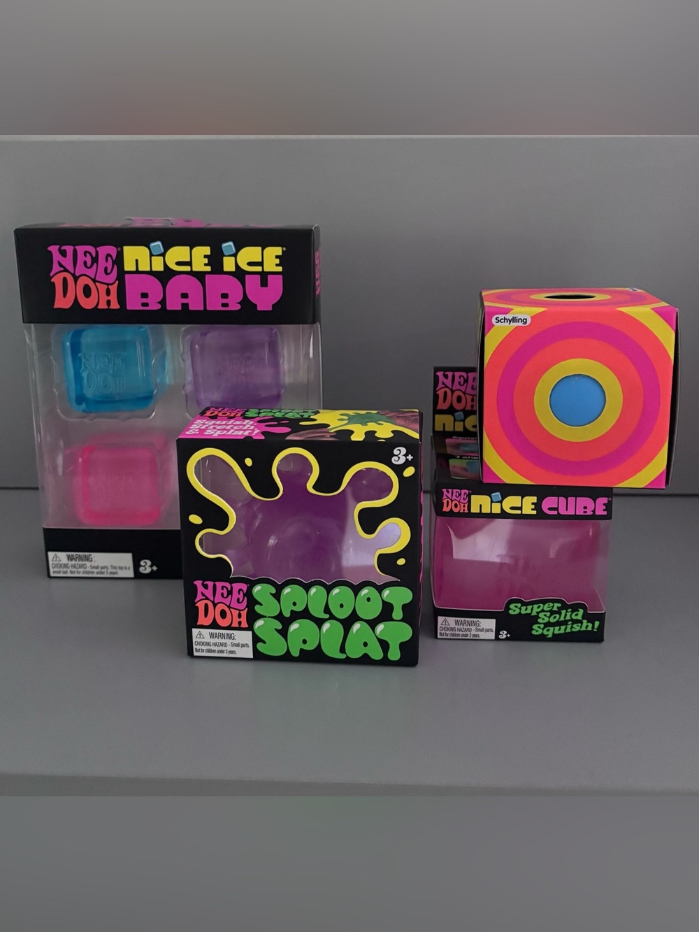 Authentic Viral NeeDoh Bundle - Baby Nice Cubes/Sploot Splat/Cube/Color Change
